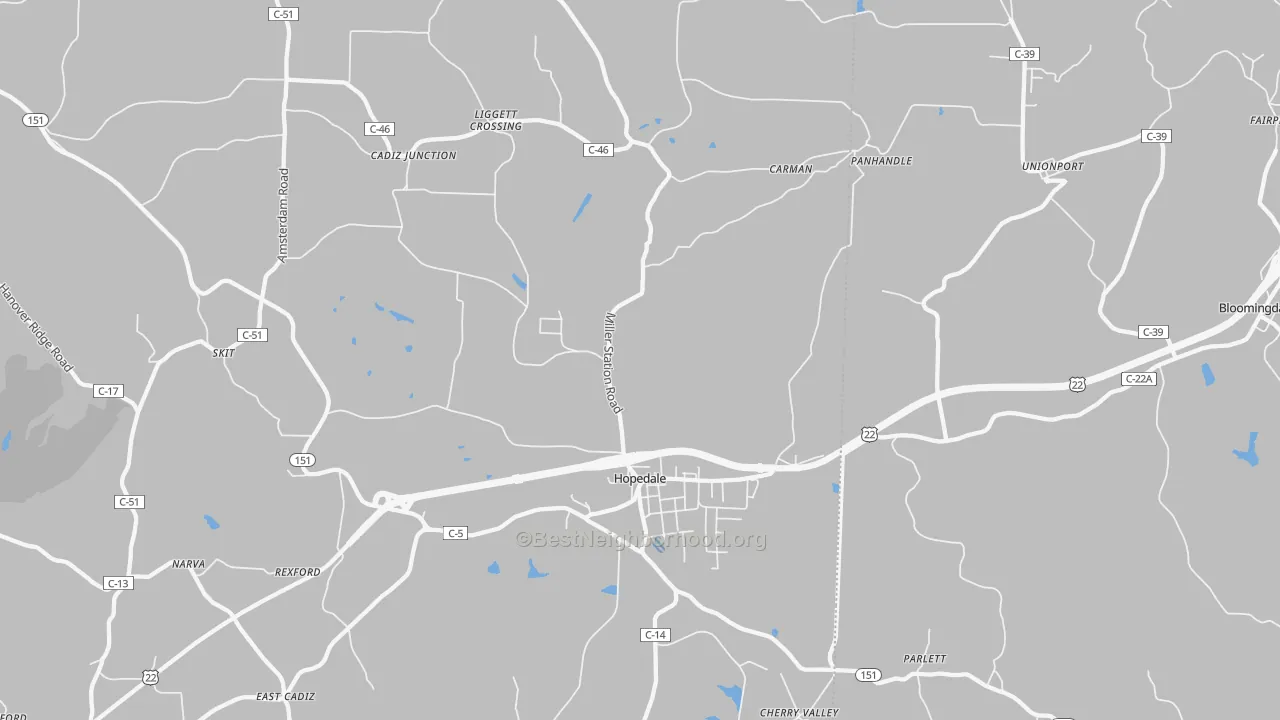 Transit Grade map of 43976, OH