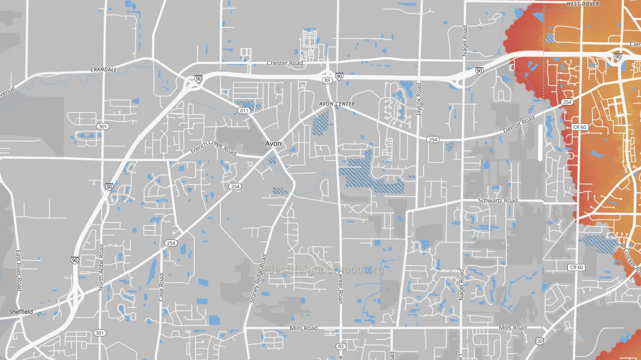 Transit Grade map of 44011, OH
