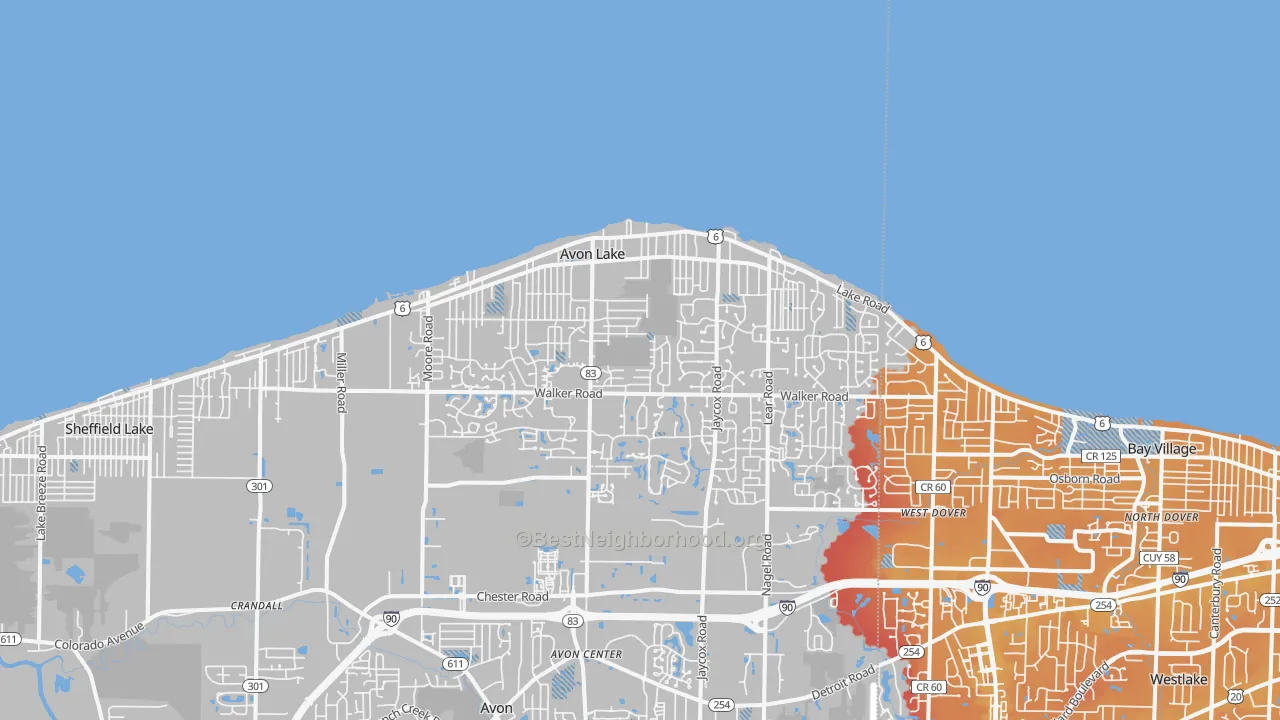 Transit Grade map of 44012, OH