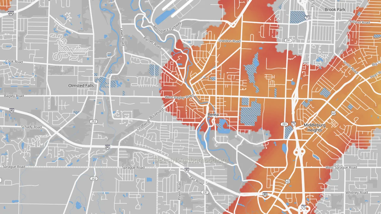 Transit Grade map of 44017, OH