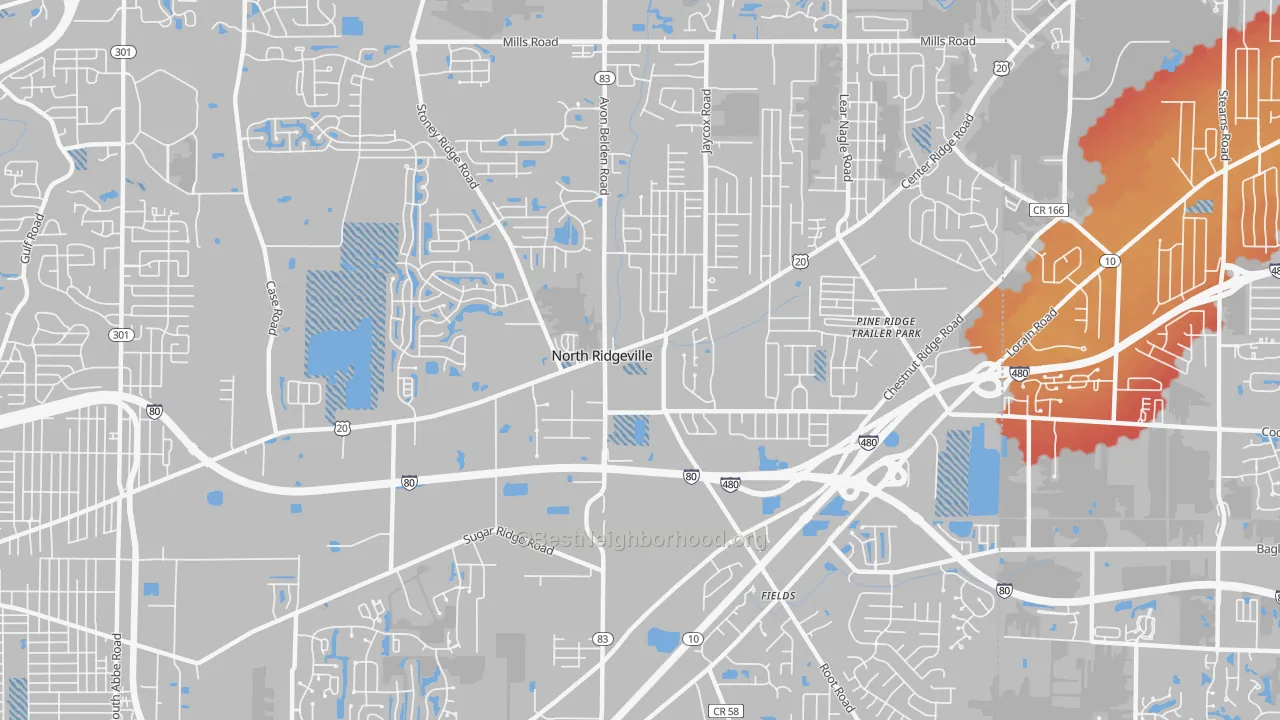 Transit Grade map of 44039, OH