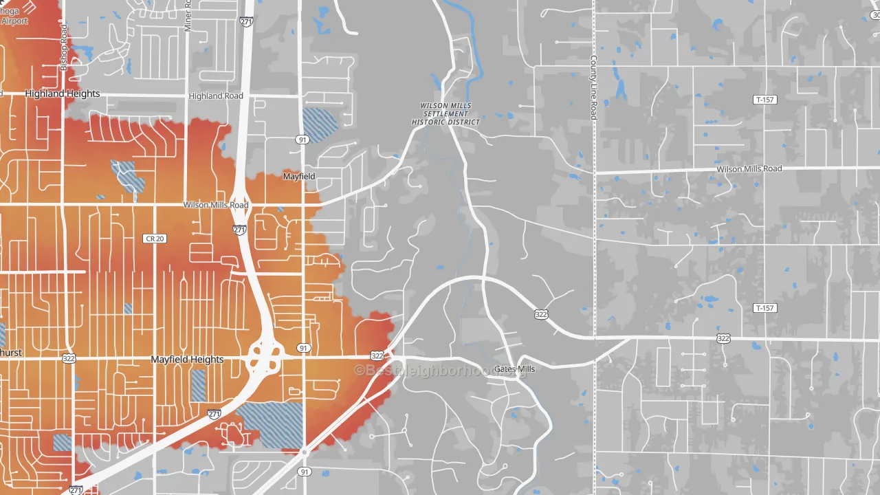Transit Grade map of 44040, OH