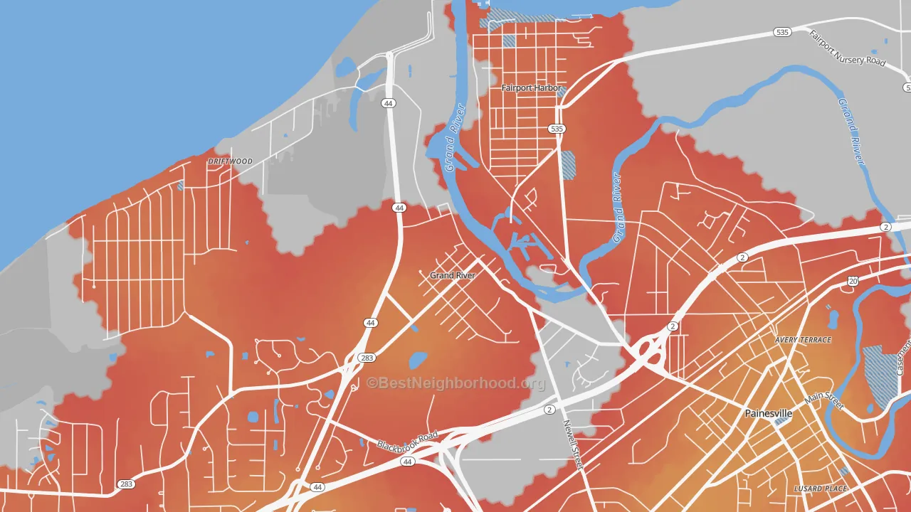 Transit Grade map of 44045, OH