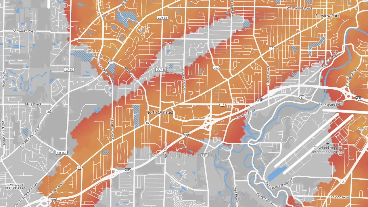 Transit Grade map of 44070, OH