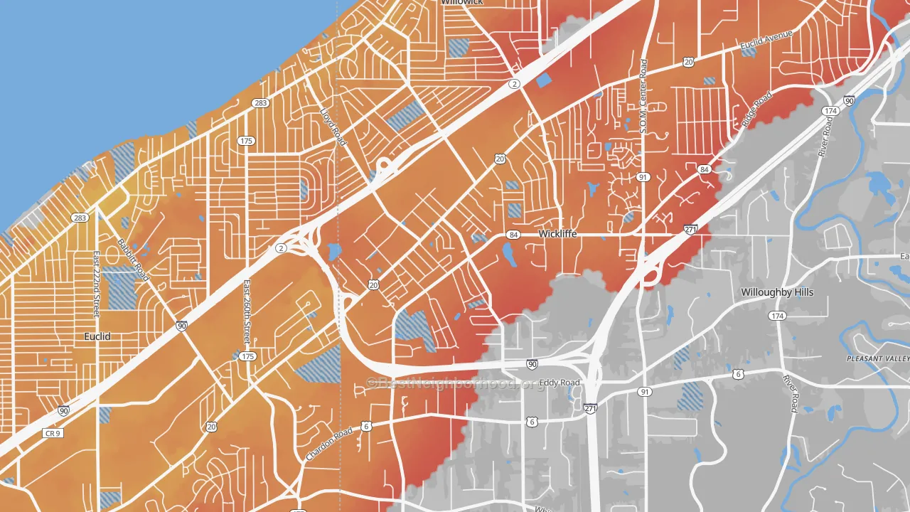 Transit Grade map of 44092, OH