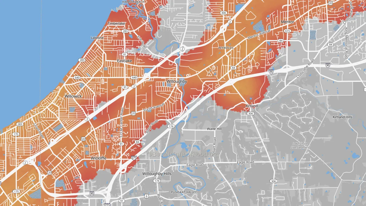 Transit Grade map of 44094, OH