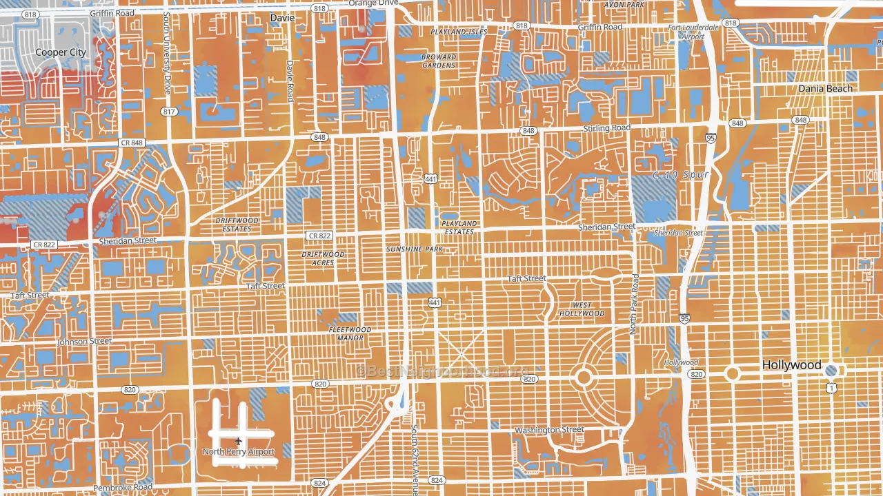 Transit Grade map of 441 Corridor, Hollywood, FL