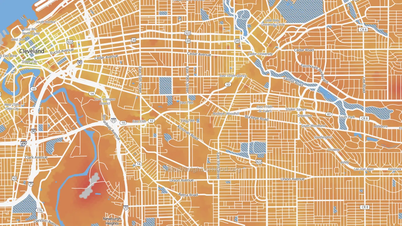 Transit Grade map of 44104, OH