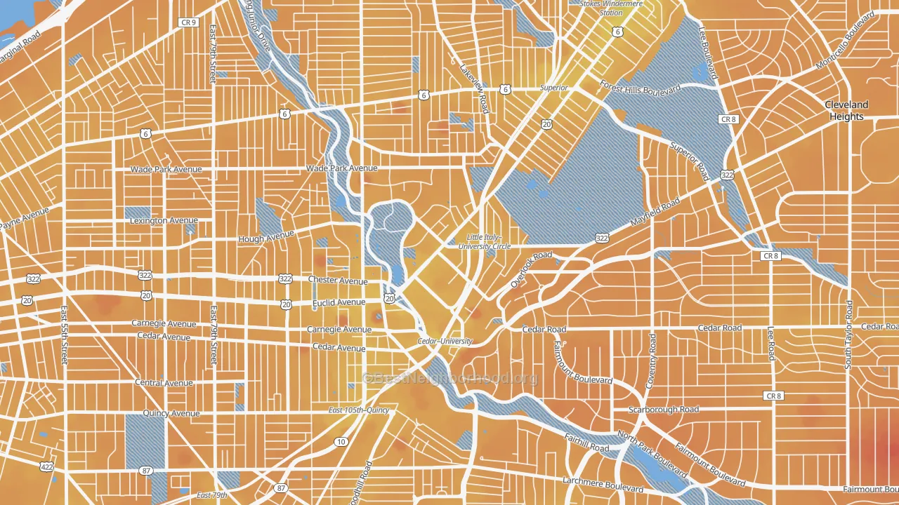 Transit Grade map of 44106, OH