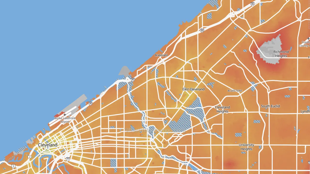 Transit Grade map of 44108, OH