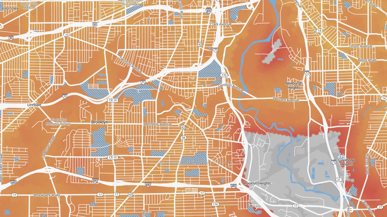 Transit Grade map of 44109, OH