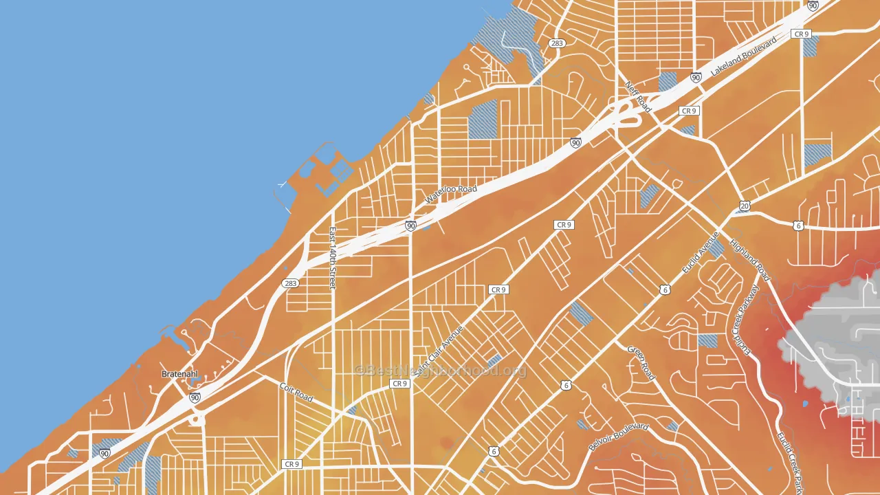 Transit Grade map of 44110, OH