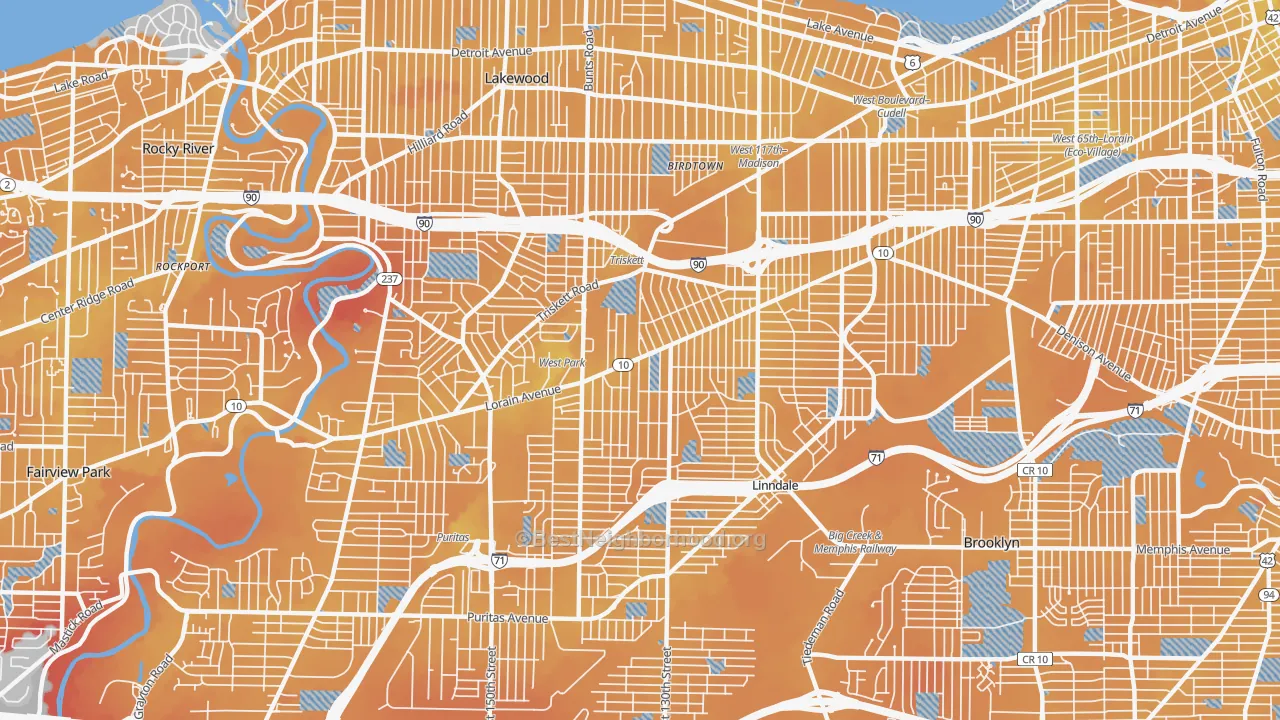 Transit Grade map of 44111, OH