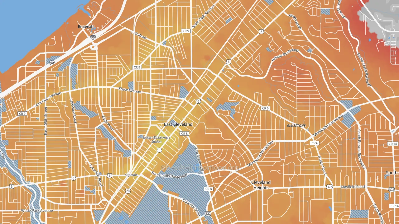 Transit Grade map of 44112, OH