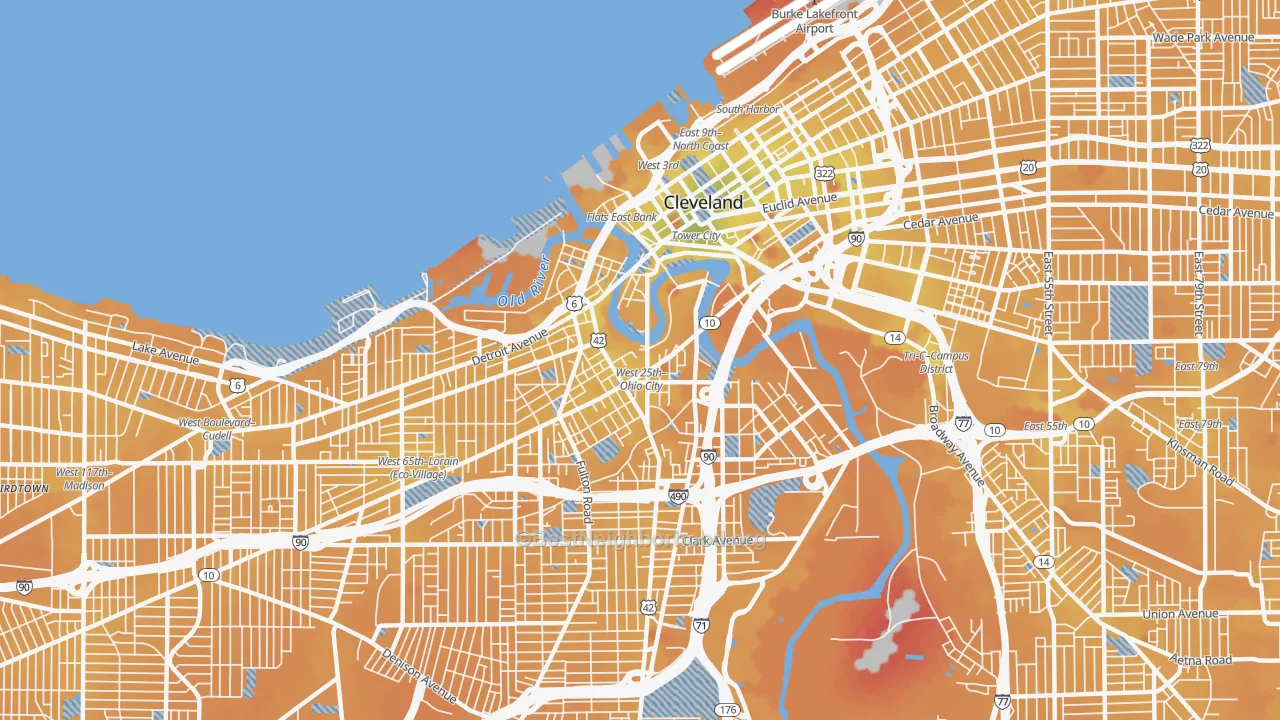 Transit Grade map of 44113, OH