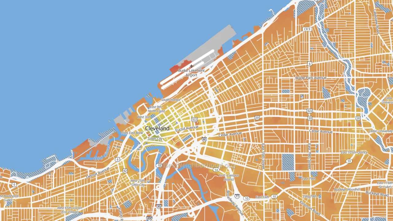 Transit Grade map of 44114, OH