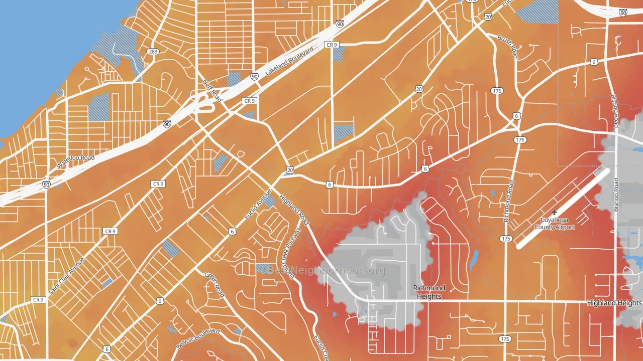 Transit Grade map of 44117, OH