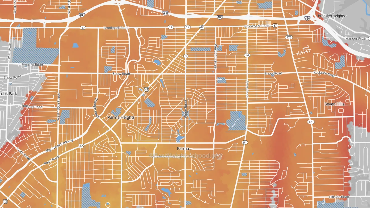 Transit Grade map of 44129, OH