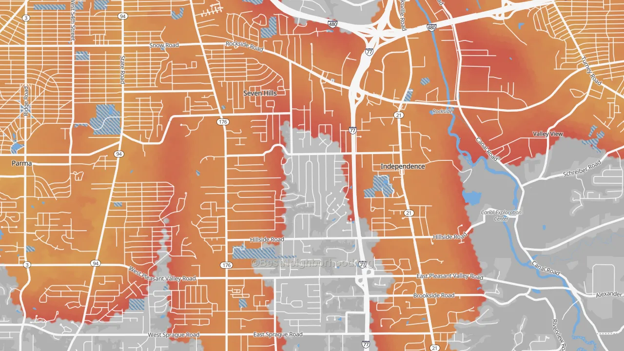 Transit Grade map of 44131, OH