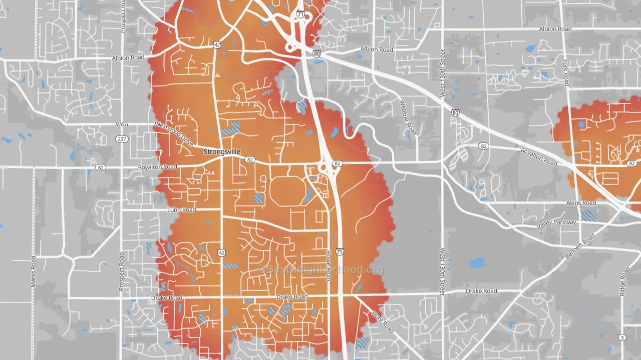 Transit Grade map of 44136, OH
