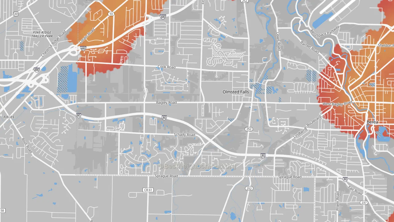 Transit Grade map of 44138, OH