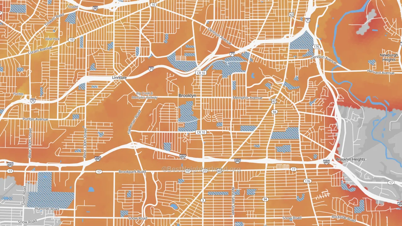 Transit Grade map of 44144, OH