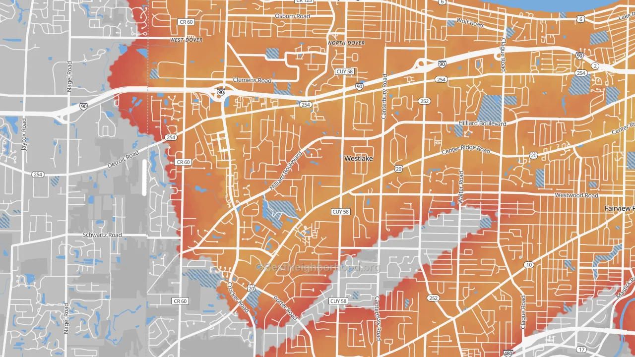 Transit Grade map of 44145, OH