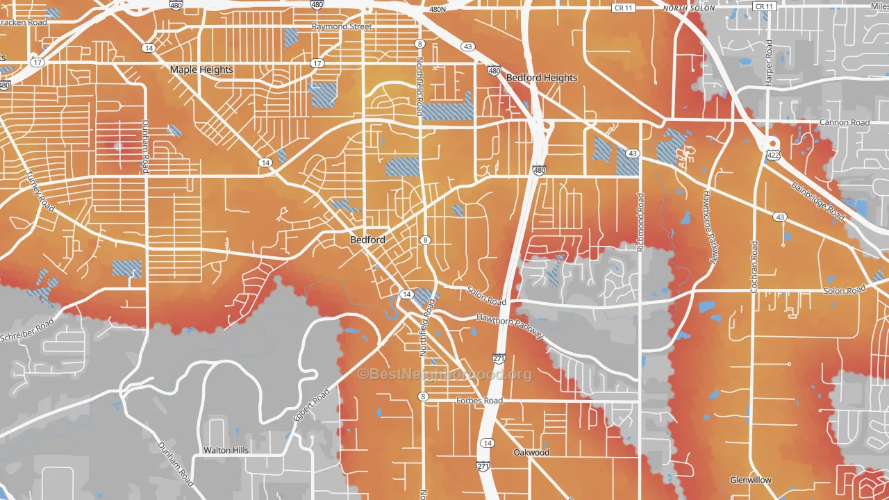 Transit Grade map of 44146, OH