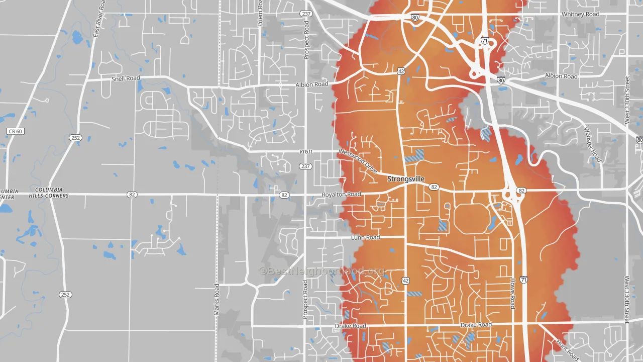 Transit Grade map of 44149, OH