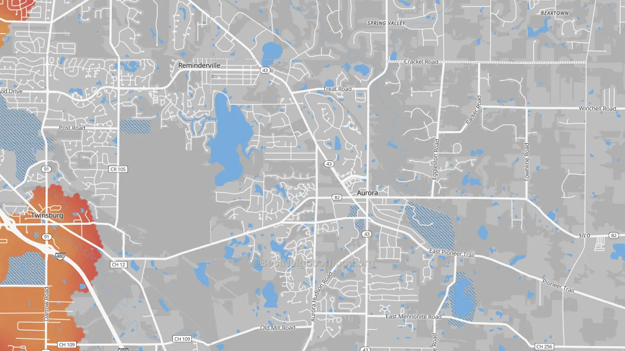 Transit Grade map of 44202, OH