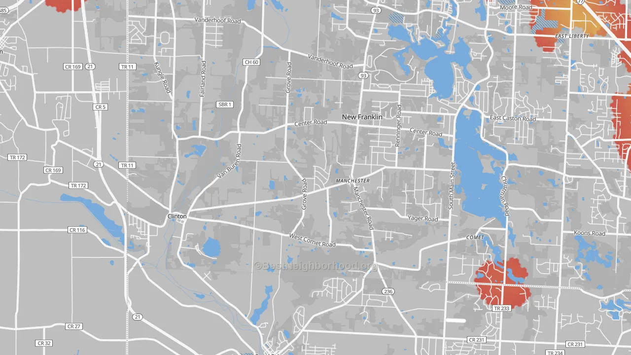 Transit Grade map of 44216, OH