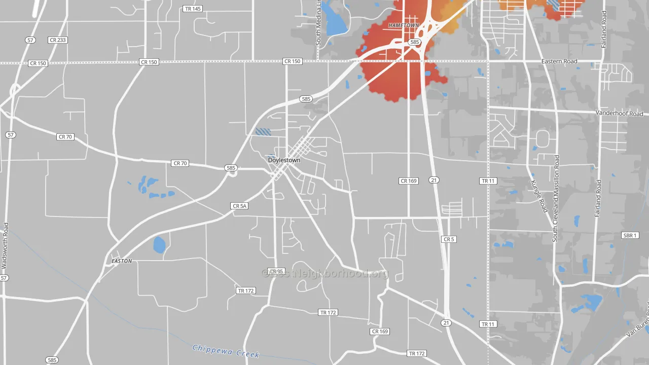 Transit Grade map of 44230, OH