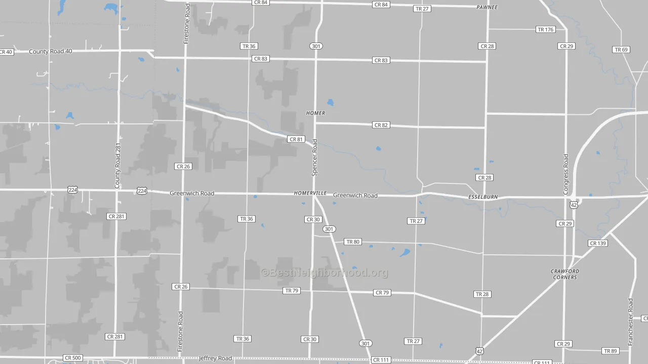 Transit Grade map of 44235, OH