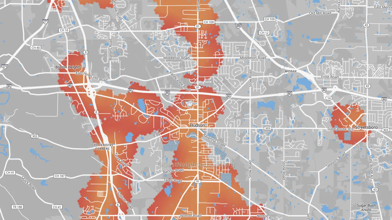 Transit Grade map of 44236, OH