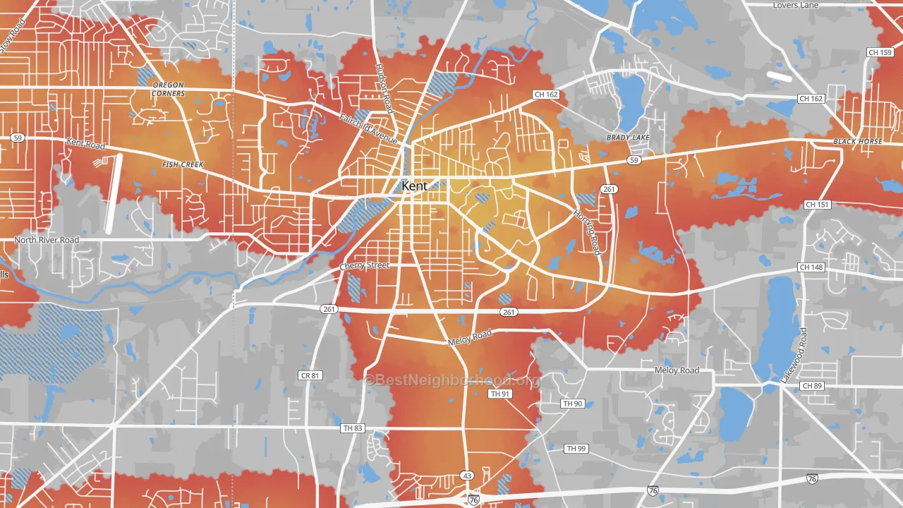 Transit Grade map of 44240, OH