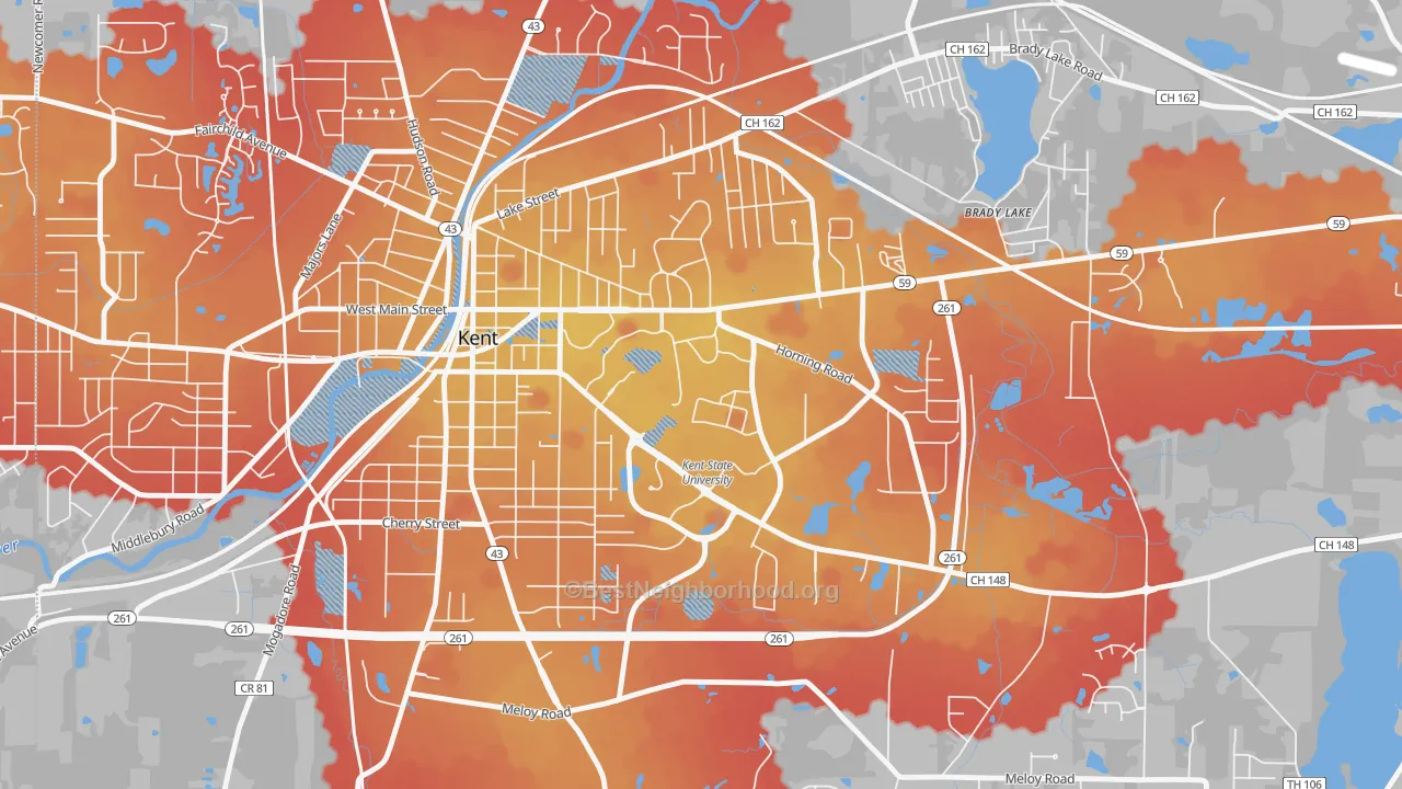 Transit Grade map of 44243, OH