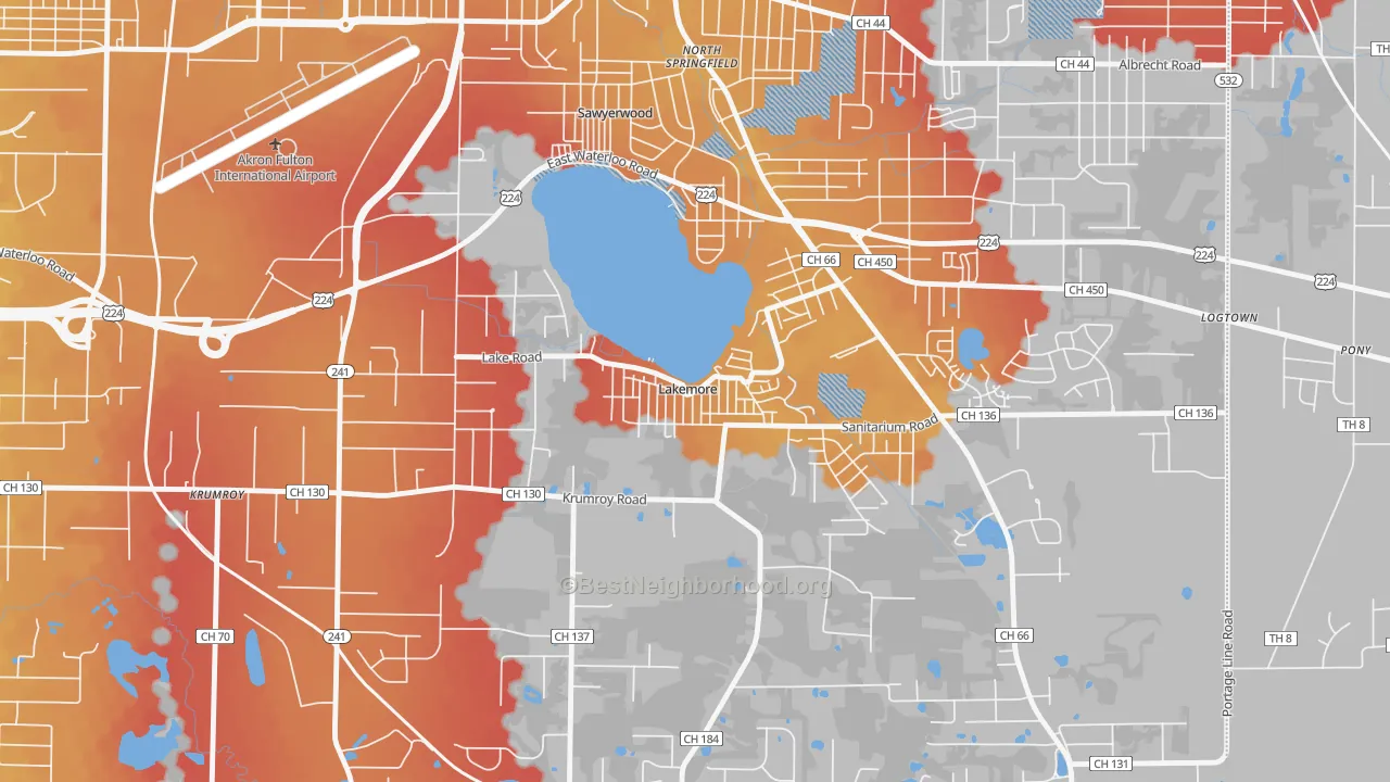 Transit Grade map of 44250, OH