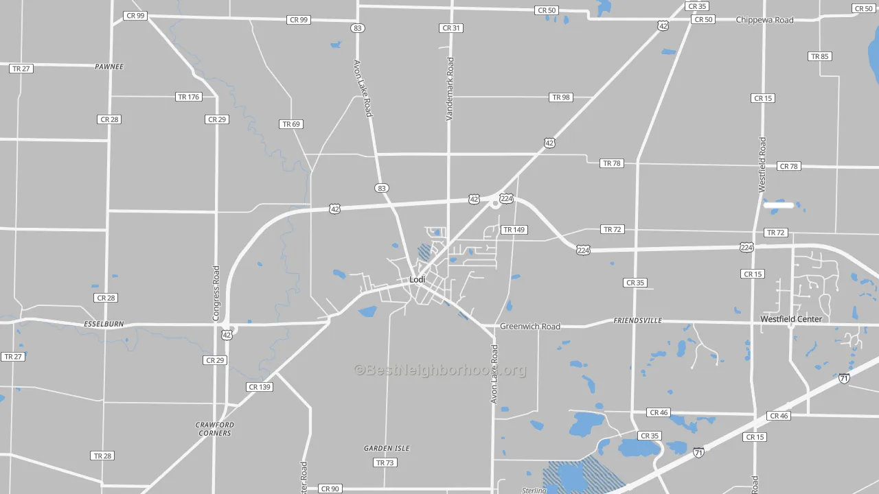 Transit Grade map of 44254, OH