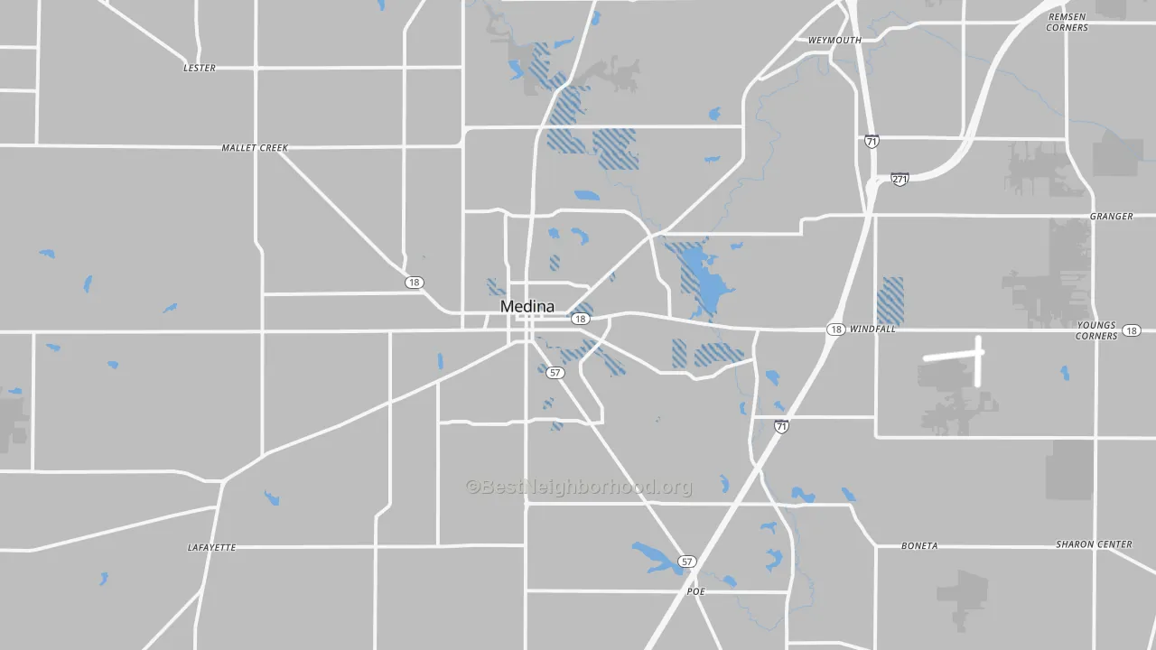 Transit Grade map of 44256, OH