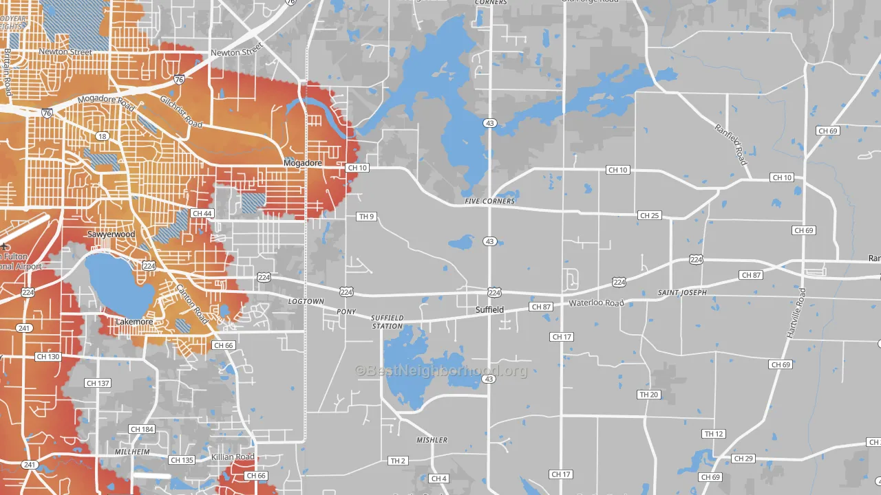 Transit Grade map of 44260, OH