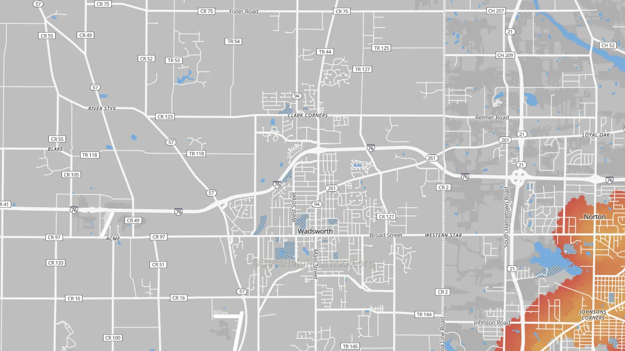 Transit Grade map of 44281, OH