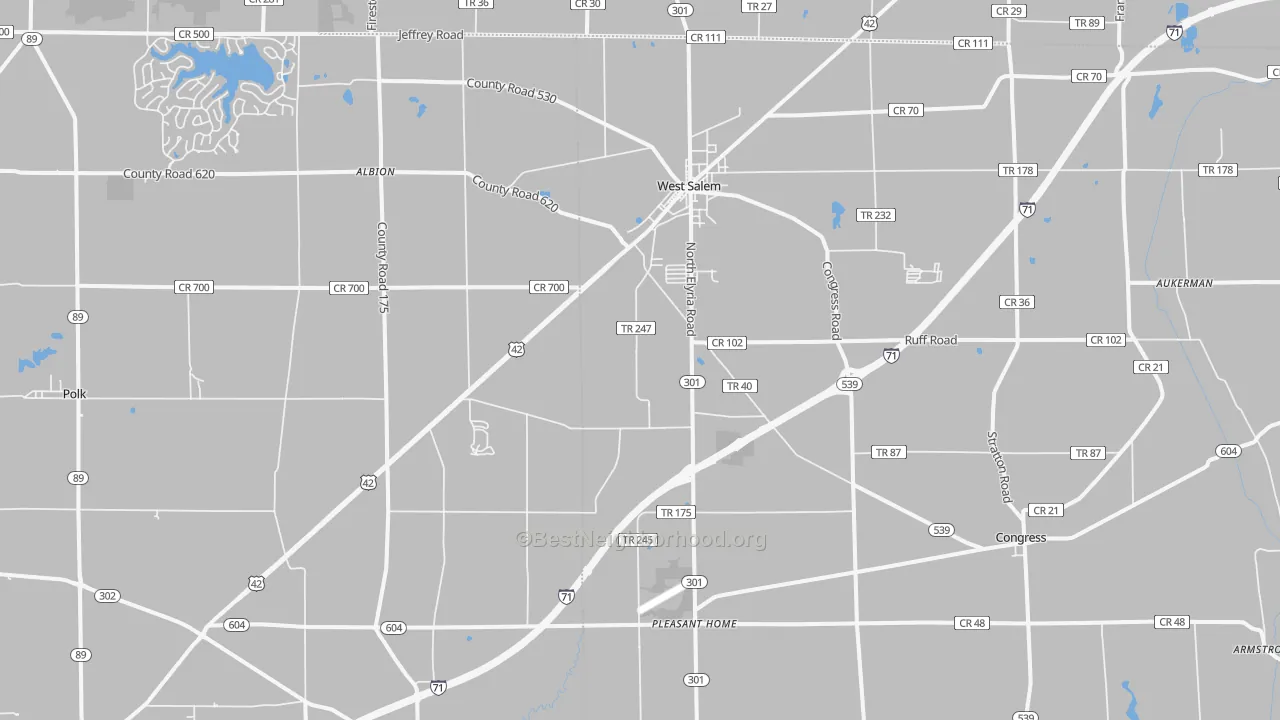 Transit Grade map of 44287, OH
