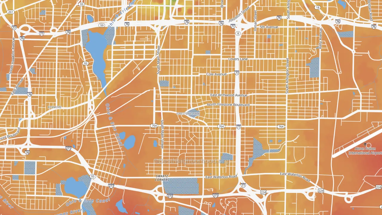 Transit Grade map of 44301, OH