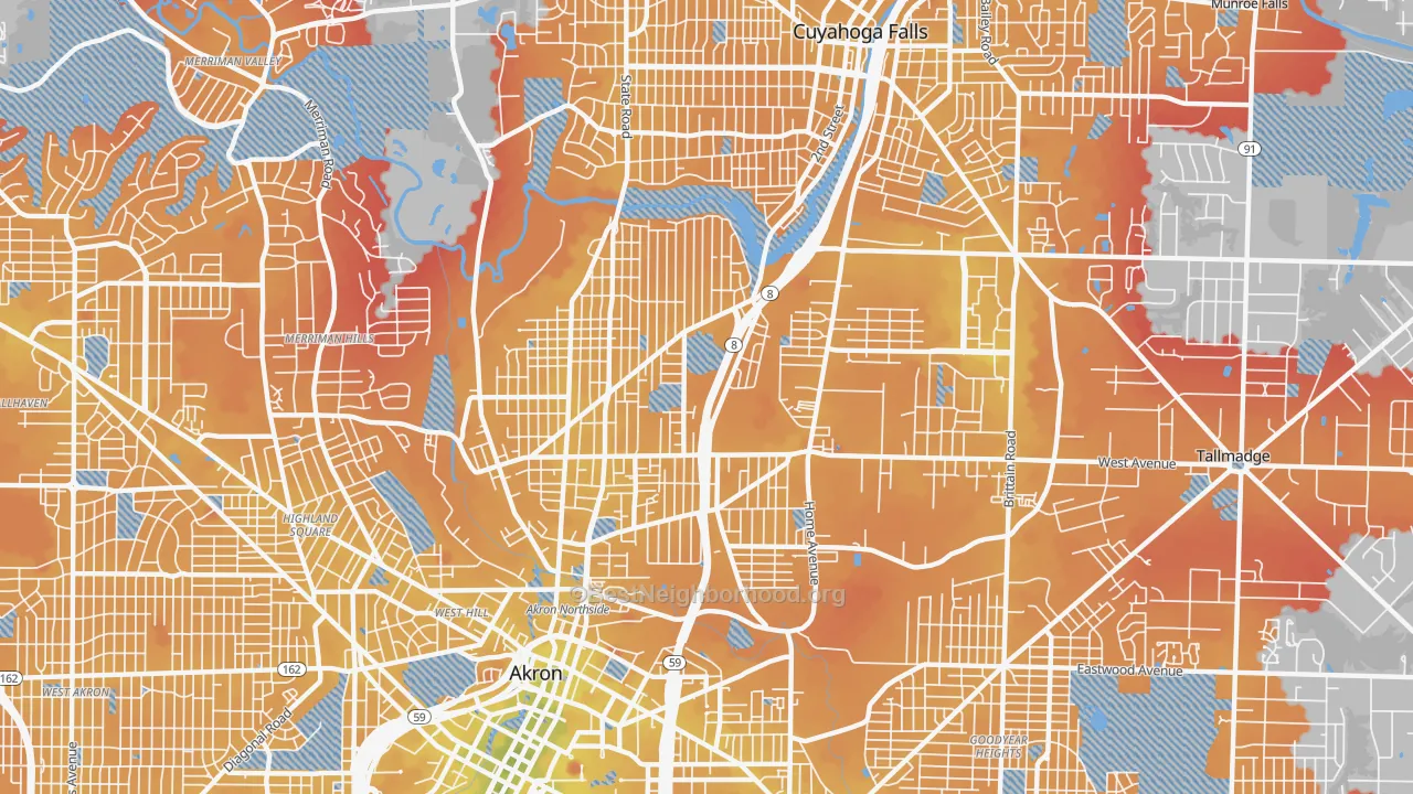 Transit Grade map of 44310, OH