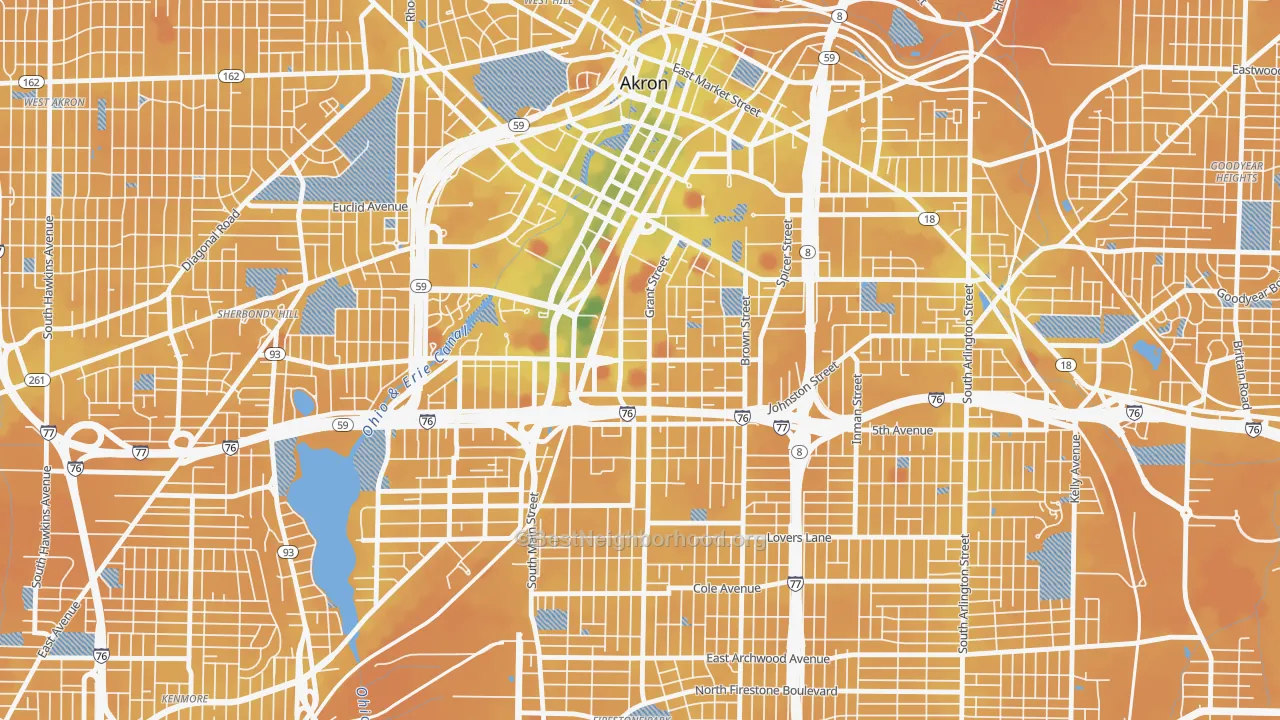 Transit Grade map of 44311, OH