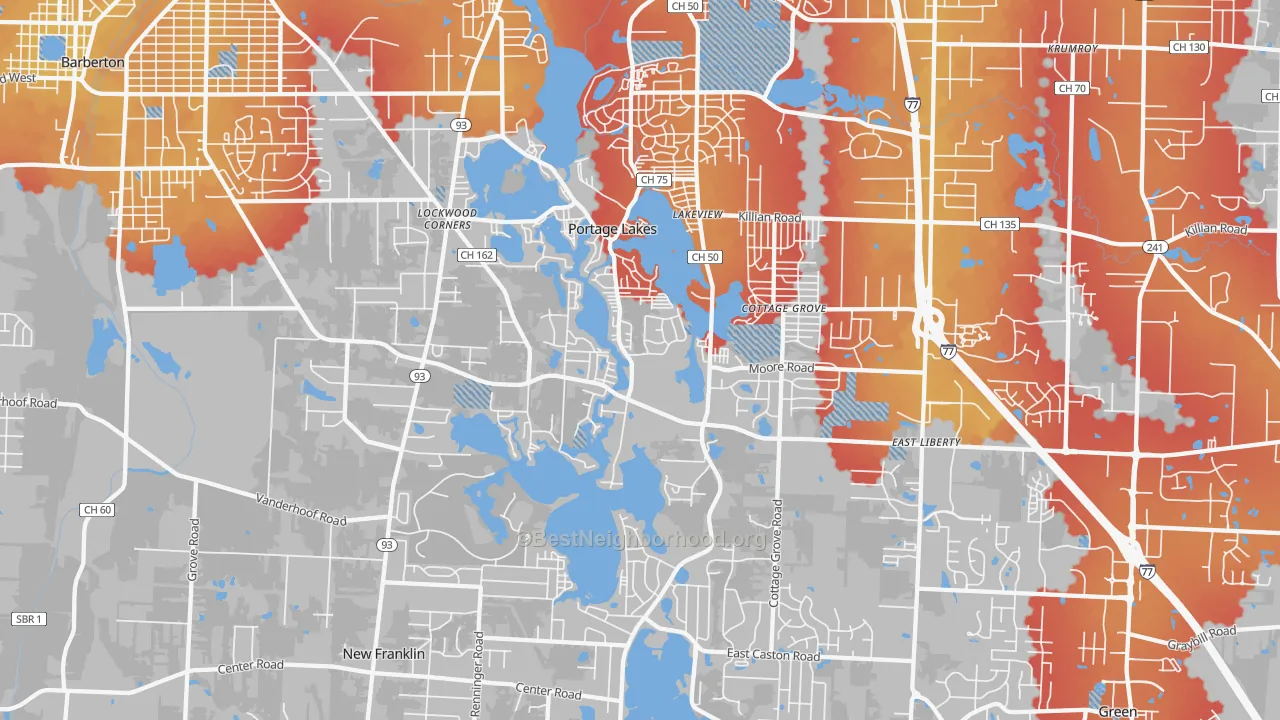 Transit Grade map of 44319, OH