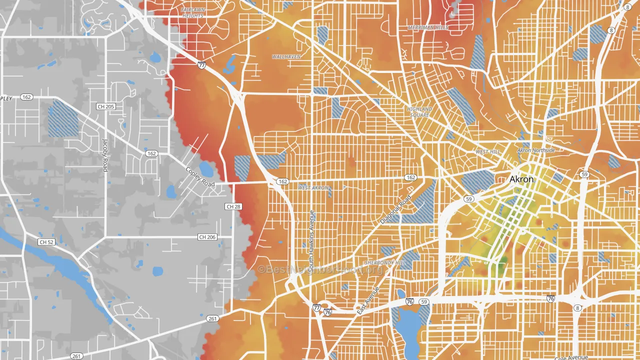 Transit Grade map of 44320, OH