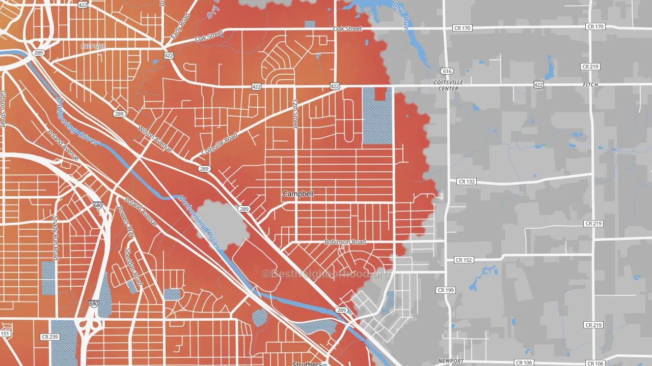 Transit Grade map of 44405, OH