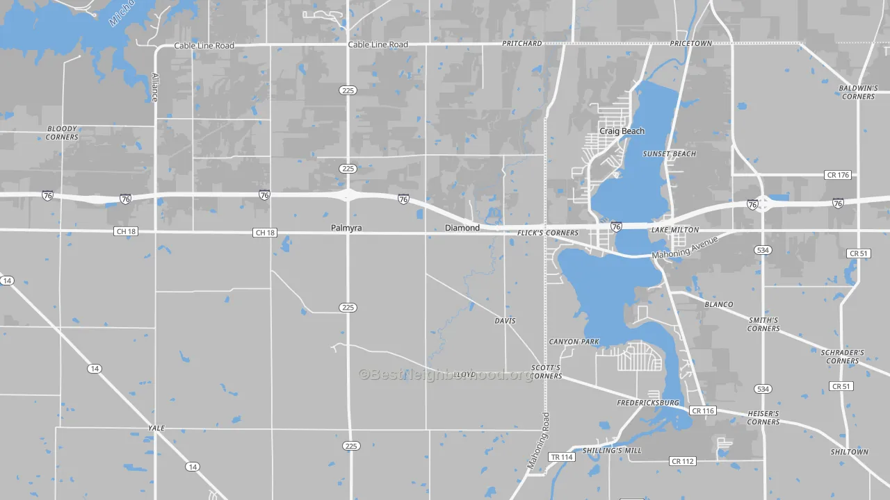 Transit Grade map of 44412, OH