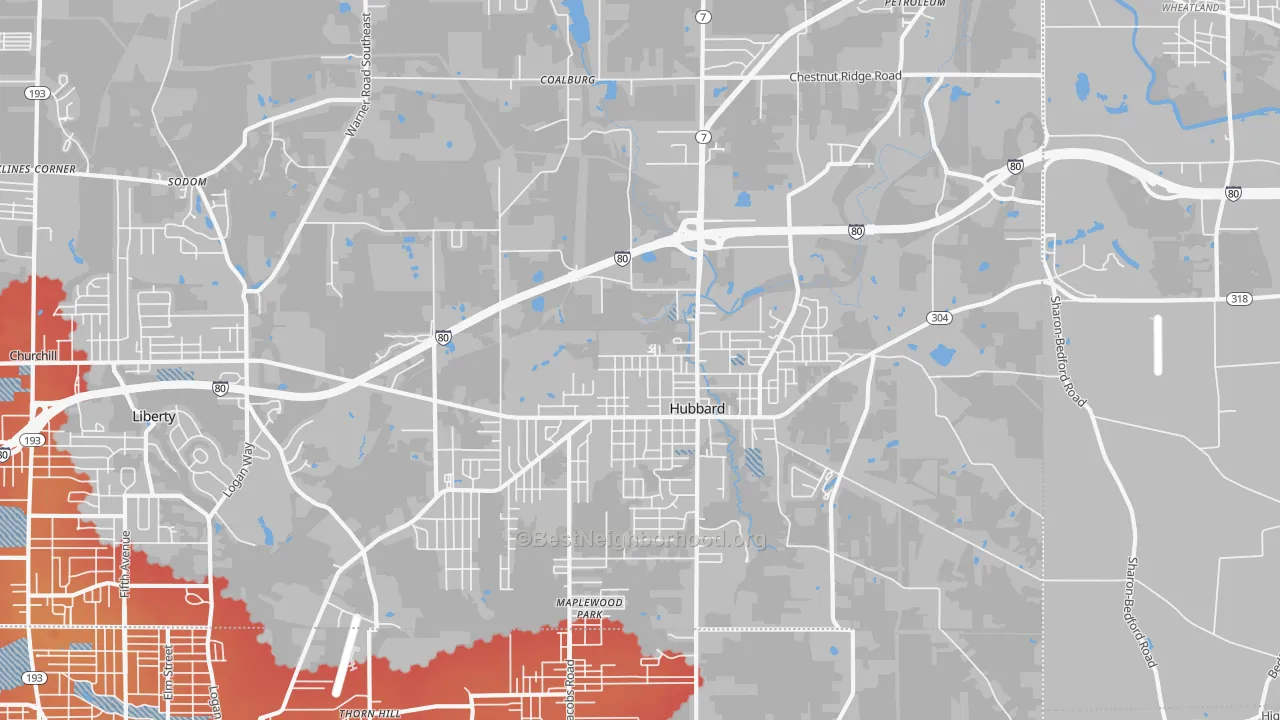 Transit Grade map of 44425, OH